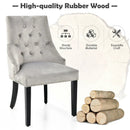 Modern Upholstered Button-Tufted Dining Chair with Naild Trim by LJGDeals