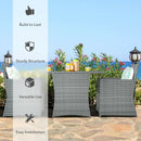 3 Pieces Patio Rattan Furniture Set with Cushioned Armrest Sofa by LJGDeals