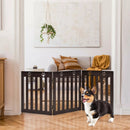 24 Inch Folding Wooden Freestanding Dog Gate with 360¬∞ Flexible Hinge for Pet by LJGDeals