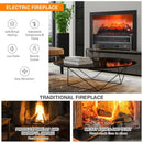 1400W Electric Fireplace Log Heater with Adjustable Flame Brightness-Black by LJGDeals