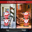 LED Double Santa Yard Christmas Decoration with String Lights and Stakes by DirectDeals