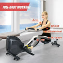 Folding Magnetic Rowing Machine with Monitor Aluminum Rail 8 Adjustable Resistance by LJGDeals
