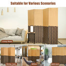 4 Panel Portable Folding Hand-Woven Wall Divider Suitable for Home Office-Brown by LJGDeals