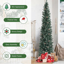 Snowy Artificial Pencil Christmas Tree with Pine Cones by LJGDeals