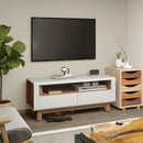 Media Console with 2 Pull-Out Drawers and Open Compartment for TVs up to 50 Inch by LJGDeals