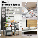 Industrial Kitchen Baker's Rack Microwave Shelf with 6 Hooks by DirectDeals