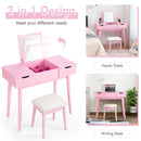Makeup Vanity Table Set with Flip Top Mirror and 2 Drawers by LJGDeals