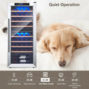 43 Bottle Wine Cooler Refrigerator Dual Zone Temperature Control with 8 Shelves-Black by LJGDeals