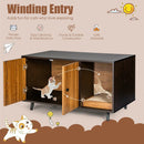 Cat Litter Box Enclosure with Divider and Double Doors by LJGDeals