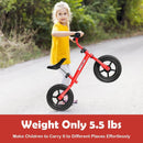Kids No Pedal Balance Bike with Adjustable Handlebar and Seat-Red by LJGDeals