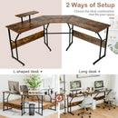 88.5 Inch L Shaped Reversible Computer Desk Table with Monitor Stand by LJGDeals