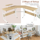 88.5 Inch L Shaped Reversible Computer Desk Table with Monitor Stand by LJGDeals