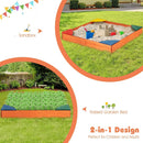 Kids Outdoor Wooden Backyard Sandbox with Built-in Corner Seating by LJGDeals