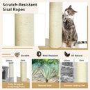 77.5-Inch Cat Tree Condo Multi-Level Kitten Activity Tower with Sisal Posts-Cream White by LJGDeals