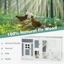 63 Inch Large Wooden Chicken Coop with Run Box and PC Roof by LJGDeals