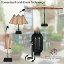 15 Feet Double-Sided Twin Patio Umbrella with Crank and Base by LJGDeals