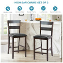 2-Pieces Upholstered Bar Stools Counter Height Chairs with PU Leather Cover by LJGDeals