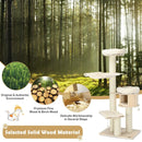 4-Layer 68.5-Inch Wooden Cat Tree Condo Activity Tower with Sisal Posts-Natural by LJGDeals