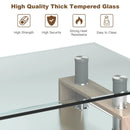 Rectangle Glass Coffee Table with Metal Legs for Living Room by DirectDeals