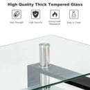 Rectangle Glass Coffee Table with Metal Legs for Living Room by LJGDeals