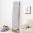 6 Panels Classic Venetian Wooden Slat Room Screen-White by LJGDeals