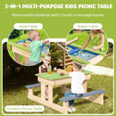 3-in-1 Outdoor Wooden Kids Water Sand Table with Play Boxes by LJGDeals