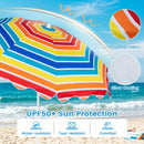 Beach Umbrella 6.5 FT with UPF 50+ Sun Protection & Sand Anchor by DirectDeals
