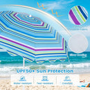 Beach Umbrella 6.5 FT with UPF 50+ Sun Protection & Sand Anchor by DirectDeals