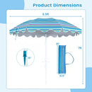 Beach Umbrella 6.5 FT with UPF 50+ Sun Protection & Sand Anchor by DirectDeals