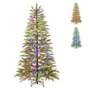 7.5 Feet Artificial Christmas Tree with Branch Tips and Colorful LED Lights by LJGDeals