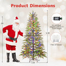 7.5 Feet Artificial Christmas Tree with Branch Tips and Colorful LED Lights by LJGDeals