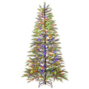 7.5 Feet Artificial Christmas Tree with Branch Tips and Colorful LED Lights by LJGDeals