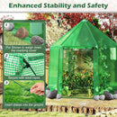 6.5 x 5.6 x 6.2 FT Mini Walk-in Greenhouse Portable Outdoor Warm House for Winter with PE Cover-Green by LJGDeals