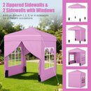 6.5 x 6.5 FT Pop up Canopy Tent with 4 Sidewalls and Wheeled Bag by LJGDeals
