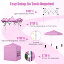 6.5 x 6.5 FT Pop up Canopy Tent with 4 Sidewalls and Wheeled Bag by LJGDeals