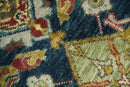 Traditional Large Design Blue, Rust and Gold Hand Knotted Oushak Multi Size wool Area Rug