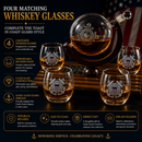 Coastguard Gift Whiskey & Wine Decanter Set & 4 Liquor Glasses