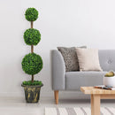 4 Feet Artificial Topiary Triple Ball Tree Plant by LJGDeals