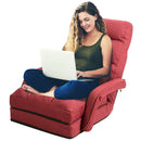 Folding Lazy Floor Chair Sofa with Armrests and Pillow by LJGDeals