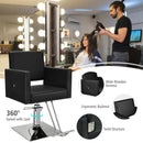 Salon Chair for Hair Stylist with Adjustable Swivel Hydraulic-Black by DirectDeals