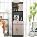 3-Door 71 Inch Kitchen Buffet Pantry Storage Cabinet with Hutch and Adjustable Shelf by LJGDeals