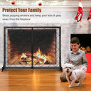 2-Panel Fireplace Screen Folding Metal Fire Place Safety Fence with Magnetic Doors by LJGDeals