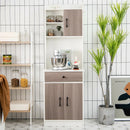 3-Door 71 Inch Kitchen Buffet Pantry Storage Cabinet with Hutch and Adjustable Shelf by LJGDeals