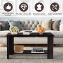 Rectangular Cocktail Coffee Table with Storage Shelf