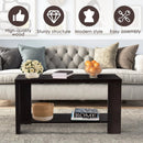 Rectangular Cocktail Coffee Table with Storage Shelf by LJGDeals