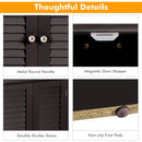 Bathroom Corner Storage Freestanding Floor Cabinet with Shutter Door by LJGDeals