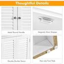 Bathroom Corner Storage Freestanding Floor Cabinet with Shutter Door by LJGDeals