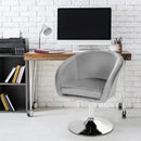360 Degree Swivel Makeup Stool Accent Chair with Round Back and Metal Base by DirectDeals