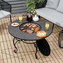 35.5 Feet Patio Fire Pit Dining Table With Cooking BBQ Grate by LJGDeals