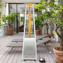 42 000 BTU Stainless Steel Pyramid Patio Heater With Wheels by LJGDeals